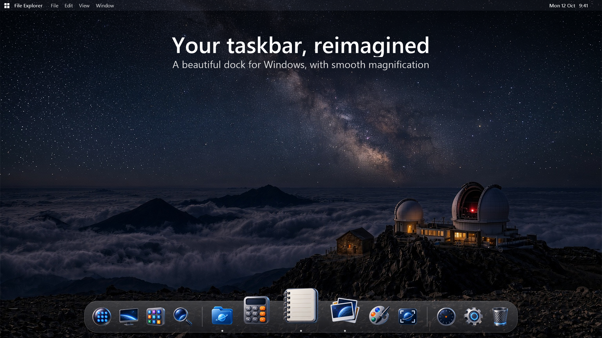 Harbor Dock running on a Windows desktop